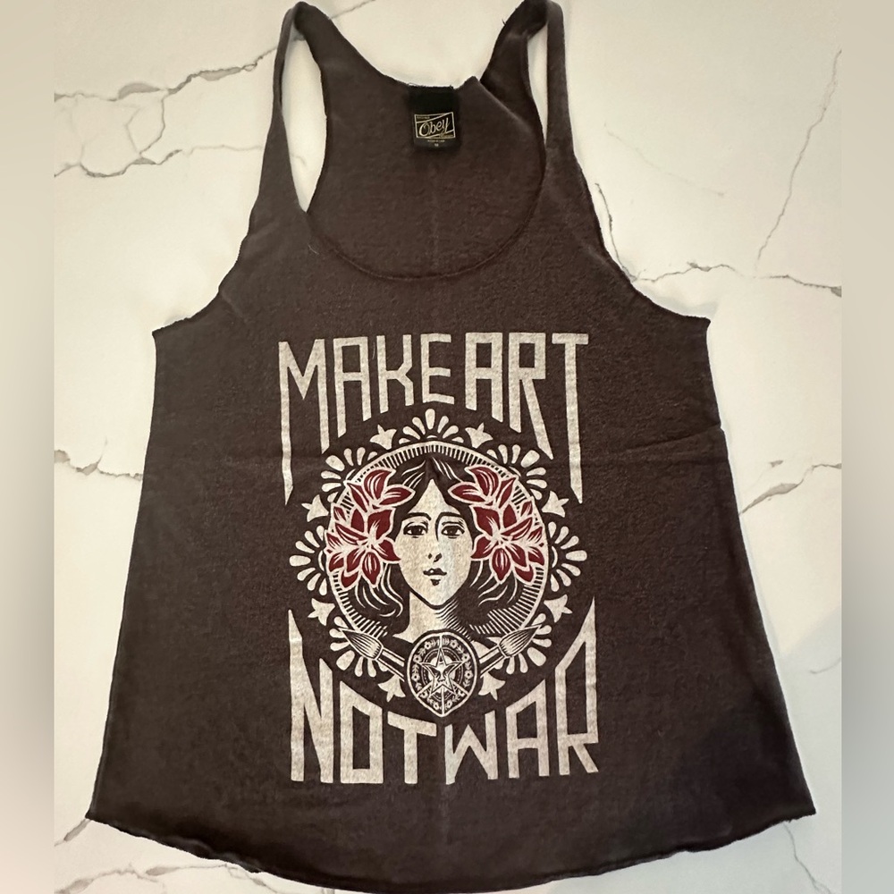 Obey Make Art not War tank top